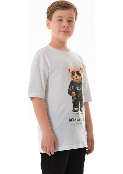 Ayıcık Baskılı Erkek Çocuk Tişört modelleri