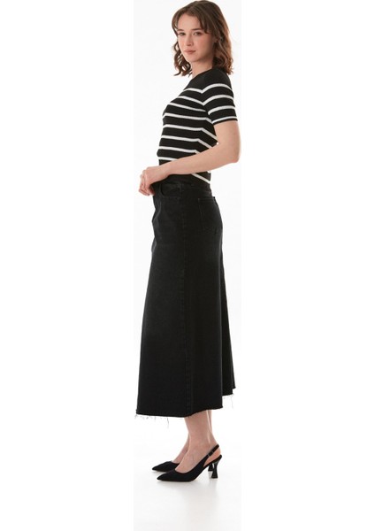 Çizgili Fitilli Bisiklet Yaka Triko Tişört modelleri