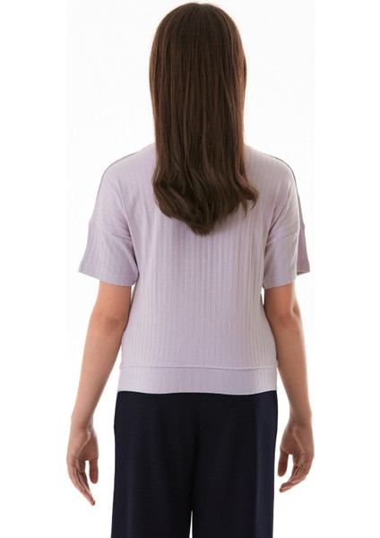 Fitilli Yazı Baskılı Likralı Kız Çocuk Tişört fırsatları