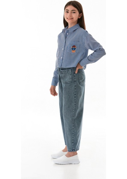 Çift Cepli Kız Çocuk Baggy Pantolon modelleri