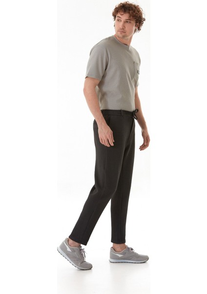 Waffle Kumaş Beli Bağlamalı Jogger Pantolon