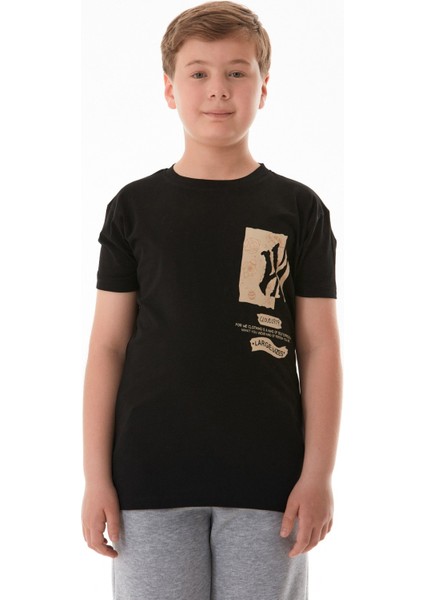 %100 Pamuk Uzay Baskılı Erkek Çocuk Tişört