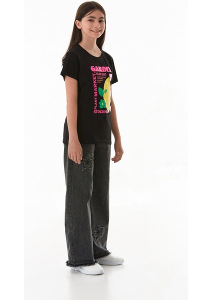 %100 Pamuk Slogan Baskılı Kız Çocuk Tişört fiyatları