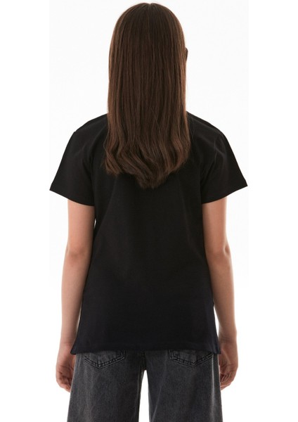 %100 Pamuk Slogan Baskılı Kız Çocuk Tişört modelleri