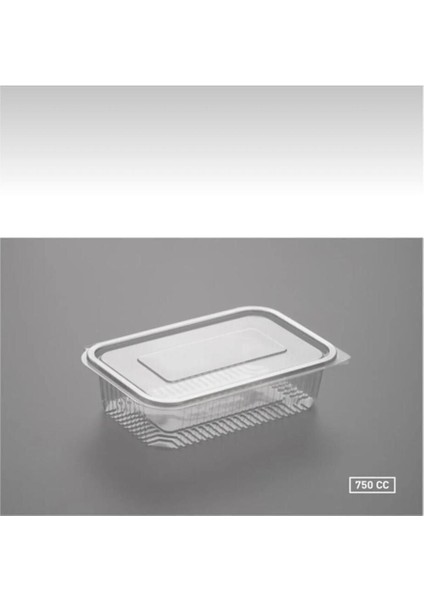 Plastik Sızdırmaz Kap 750 gr cc Kullan At Tek Kullanımlık Kapaklı Kase 25 Adet
