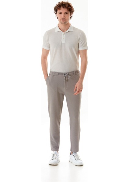 Waffle Kumaş Beli Bağlamalı Jogger Pantolon