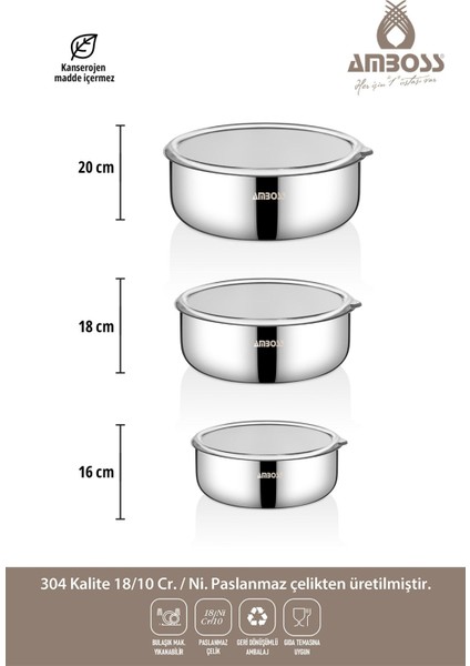 Gri 6 Parça Çelik Saklama Kabı Seti, Kapaklı, 5 L ve Üzeri, Pratik ve Şık Tasarım fiyatları