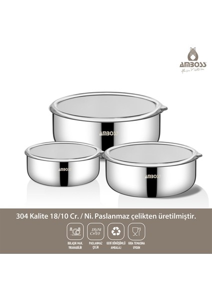 Gri 6 Parça Çelik Saklama Kabı Seti, Kapaklı, 5 L ve Üzeri, Pratik ve Şık Tasarım fırsatları