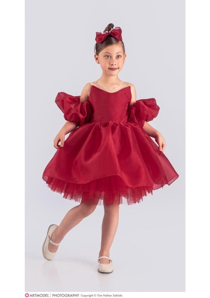 Kol Detaylı Saten Elbise ve Taç (Tam Kalıp) modelleri