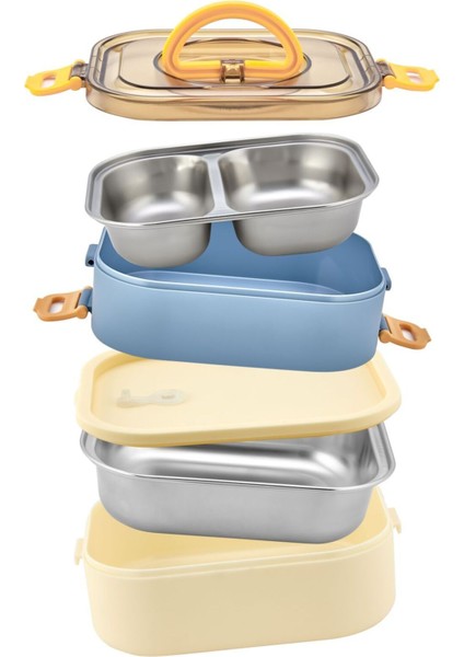 Yeni Nesil Sefer Tası Lunch box Beslenme Kabı Paslanmaz Çelik 1300 ml