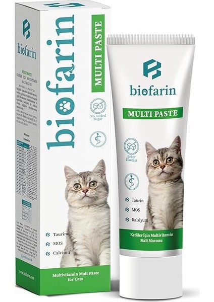 Kediler Için Multi Paste 100GR Destekleyici Tüy Yumak Önleyici Multivitamin Macun - Kedi Vitamini