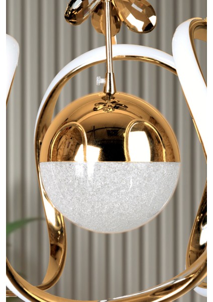 Clasy Model Gold Kaplama 3 Renk Metal Salon Mutfak Oturma Yatak Odası Modern LED Sarkıt Avize