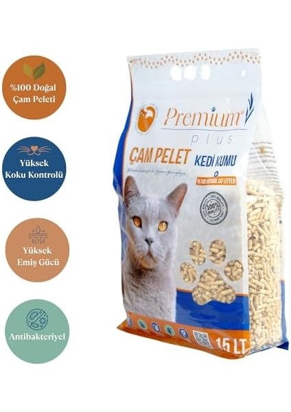 Çam Peleti Kedi Kumu 15 Lt Yavru/yetişkin Kediler ve Küçük Hayvanlar IÇIN%100 Organik Kedi Kumu - Astımlı ve Kediler Için Uygun - Kimyasal Içermeyen Çam Peleti modelleri