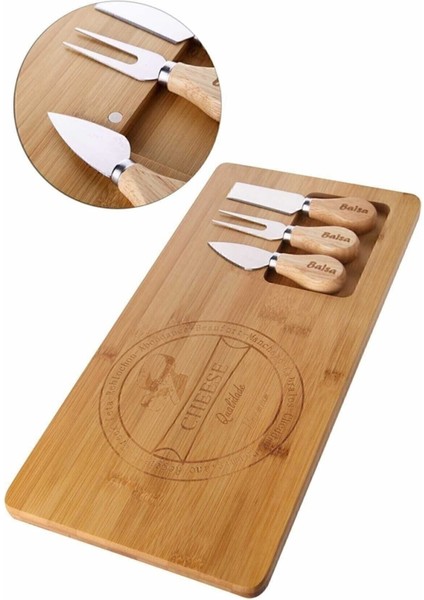 Bambu Lüx Sunumluk ve Özel Bıçak Seti 38 x 18.