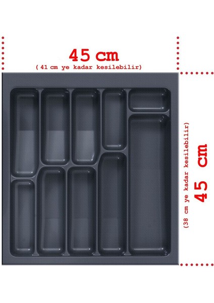 Gri Renkli 45x45 Çekmece İçi Kaşıklık, Pratik ve Şık Saklama Çözümü