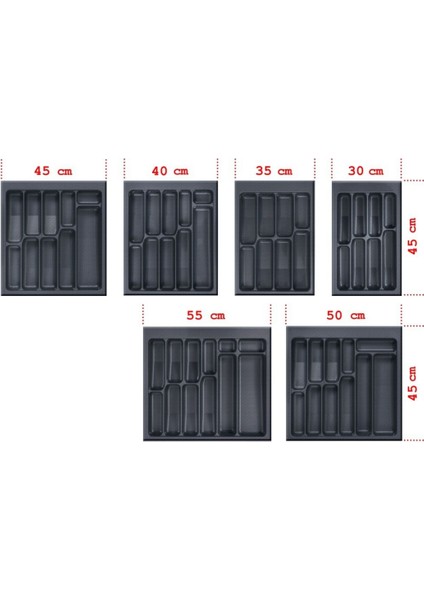Gri Renkli 45x45 Çekmece İçi Kaşıklık, Pratik ve Şık Saklama Çözümü fiyatları