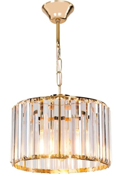 Modern Lüks Kristal Taşlı Gold Avize