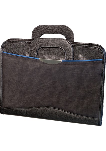 Executive Siyah Suni Deri Evrak Çantası (36,5X27CM): Hesaplı Makineli Mavi Çizgili