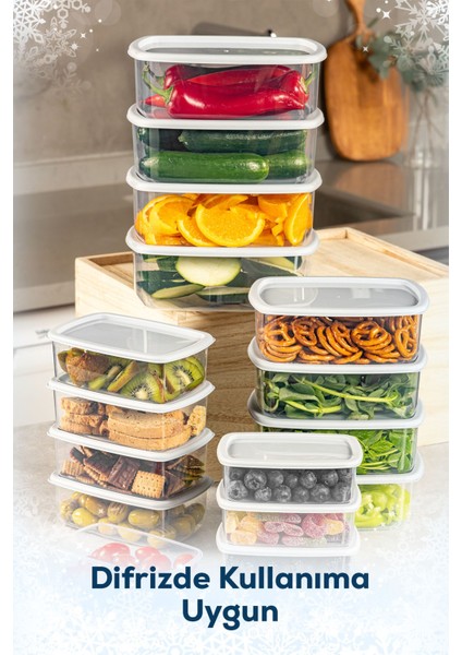 24'lü Gri Hava Geçirmez Saklama Kabı Seti 6x(250-1200 ML), Plastik, Güvenli ve dayanıklı fırsatları