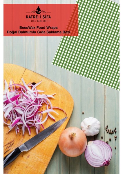 5 Parça Tekrar Kullanılabilen Balmumu Gıda Saklama Bezi Beeswa x Food Wraps Mumo