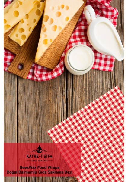 5 Parça Tekrar Kullanılabilen Balmumu Gıda Saklama Bezi Beeswa x Food Wraps Mumo