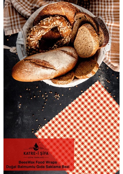 5 Parça Tekrar Kullanılabilen Balmumu Gıda Saklama Bezi Beeswa x Food Wraps Mumo