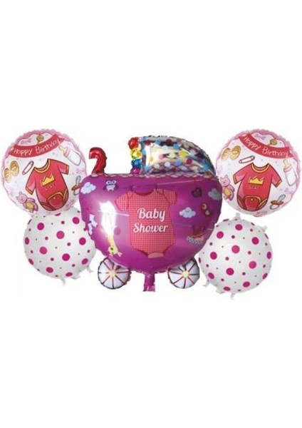 Hoş Geldin Bebek Puset 5 Li Set Folyo Balon