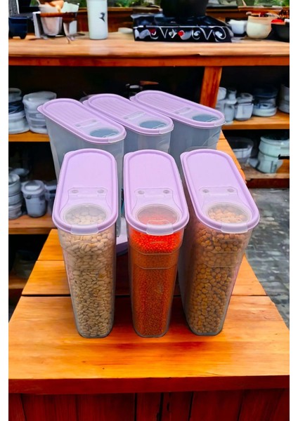 Renkli 3'lü Saklama Kabı Seti, Şık ve Kullanışlı, 4L Kapasiteli, Plastik, 6 Parça fiyatları