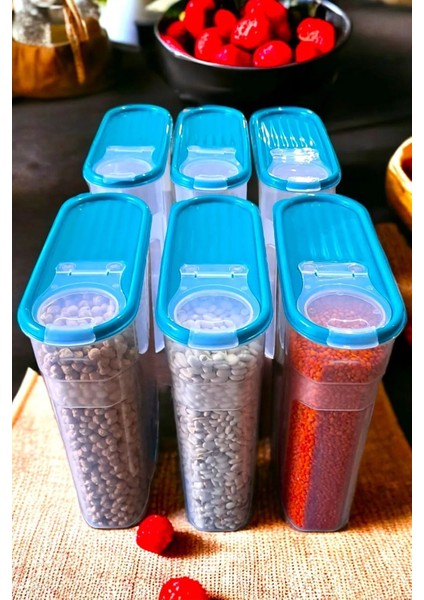 Renkli 3'lü Saklama Kabı Seti, Şık ve Kullanışlı, 4L Kapasiteli, Plastik, 6 Parça modelleri