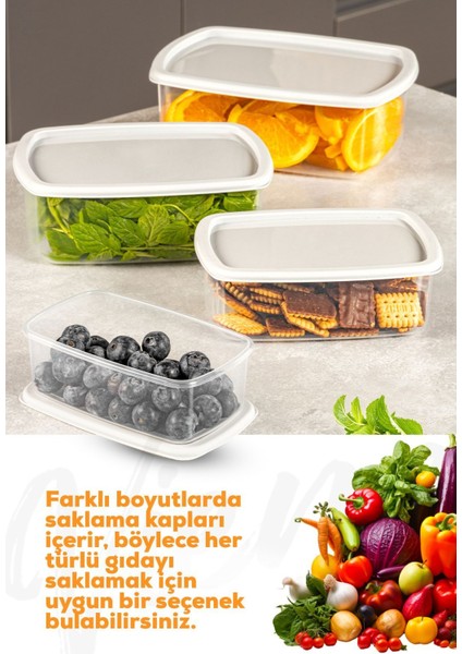 Dört Parça Hava Geçirmez Saklama Kabı Seti, Gri, Farklı Boyutlar (250-1200 ML) fiyatları