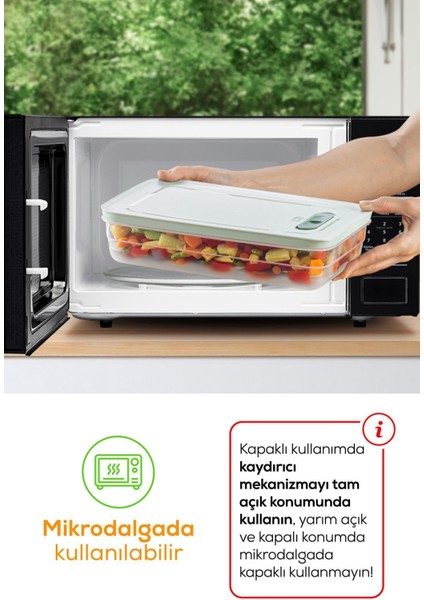 3'lü ayarlı sebze ve meyve saklama kabı, 3,8L, mint renkli, plastik, 3 parça indirimleri