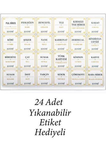 12'li şeffaf baharat ve saklama kabı seti, 600 ml, etiketli, kullanışlı, turuncu renk fırsatları