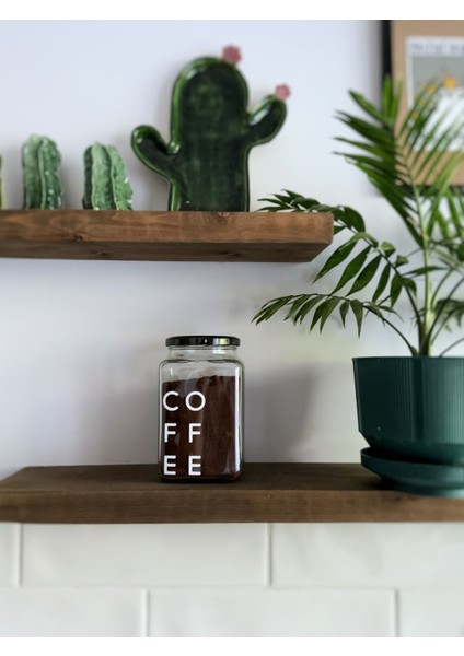 Cam Dekoratif Erzak Kahve Kavanozu Çay Şeker Kavanozu Coffee Etiketli fiyatları