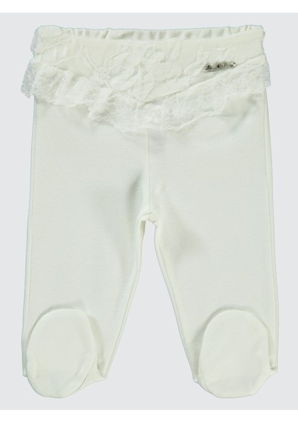Kız Bebek Patikli Tek Alt 0-3 Ay Ekru