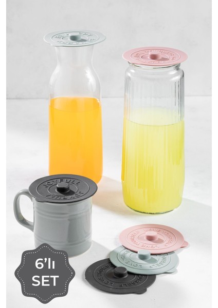 Çok Renkli 6'lı Silikon Isı Koruyucu Bardak Kapağı Seti fırsatları