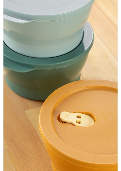 3'lü renkli mikrodalga kapaklı saklama kabı seti fırsatları