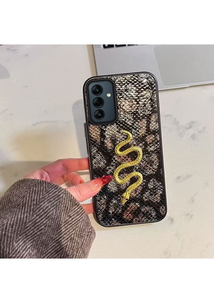 Samsung Galaxy A25 5g Uyumlu Kılıf Zebana Golden Serpent Silikon Kılıf Siyah