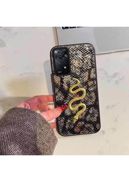 Xiaomi Redmi Note 11 Pro 4g Uyumlu Kılıf Zebana Golden Serpent Silikon Kılıf Siyah