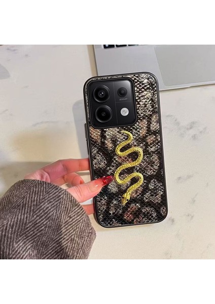 Xiaomi Poco X6 Uyumlu Kılıf Zebana Golden Serpent Silikon Kılıf Siyah