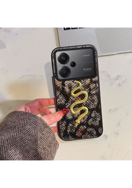 Xiaomi Redmi Note 13 Pro Plus 5g Uyumlu Kılıf Zebana Golden Serpent Silikon Kılıf Siyah