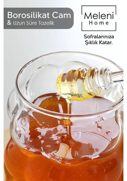2'li cam bal kavanozu seti, kapaklı, boncuk şekilli, 400ml, şık ve kullanışlı fırsatları