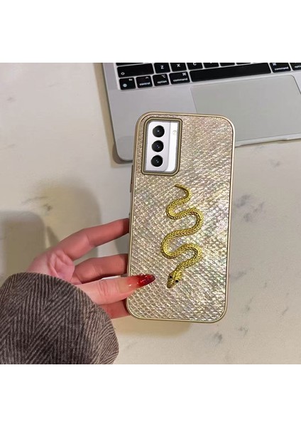 Samsung Galaxy S21 Fe 5g Uyumlu Kılıf Zebana Golden Serpent Silikon Kılıf Gold