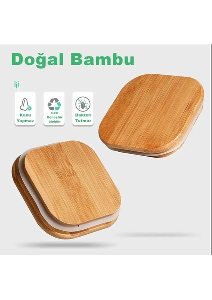 6 Adet 1500 ml Kare Bambu Kapaklı Lüks Bakliyat Seti