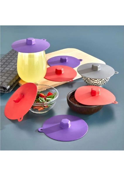 Mor renkli 6'lı silikon vakumlu hava almaz kapak seti fiyatları