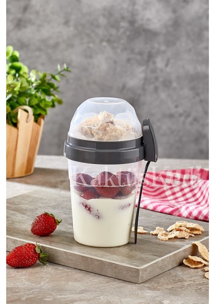 Çocuklar İçin Taşımalı Öğün Bardağı, Antrasit, Plastik, Pratik ve Sağlıklı Kullanım