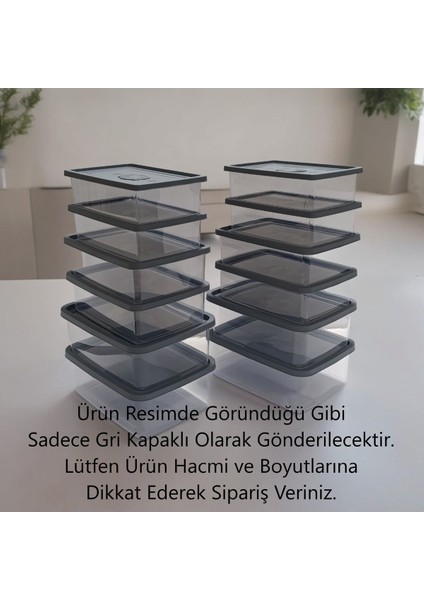 12'li saklama kabı seti, derin dondurucu ve buzdolabı düzenleyici, plastik, gri-beyaz fırsatları