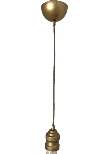 Sarkıt Lale Duy Zigzag Kumaş Kablo Dekoratif (Ampul Dahil Değildir) 70 cm Metal