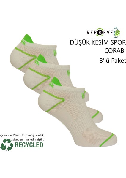 Caretta Çevre Dostu Repreve® Düşük Kesim Koşu ve Yürüyüş Çorabı 3'lü Paket