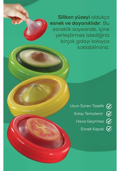 3'lü Renkli Meyve ve Sebze Saklama Kabı Seti, Plastik, 0-3 L, Parça Sayısı 3 fırsatları