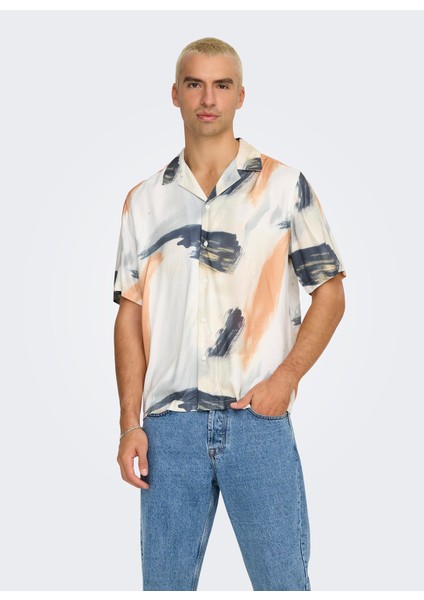 Rahat Ekru Desenli Erkek Gömlek Onsdash Lıfe Reg Dıg Aop Ss Resort fiyatları